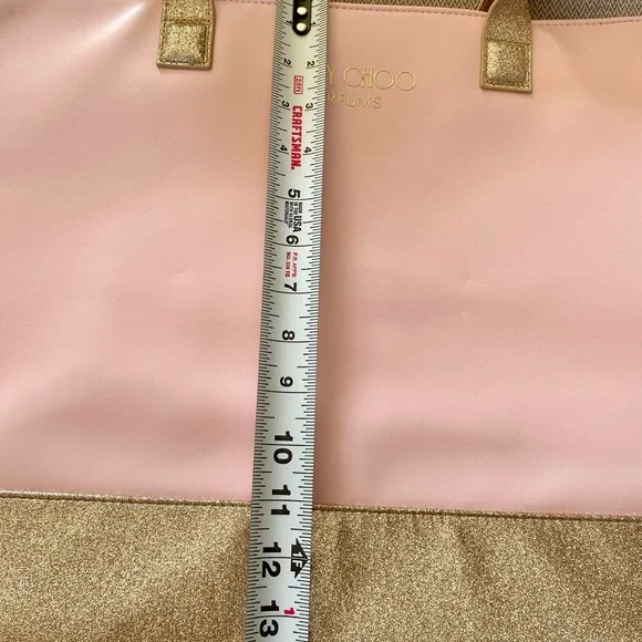 Jimmy Choo Perfumes Large Pink and Gold Glitter Tote Bag - Picture 13 of 14